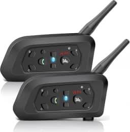 Fone de ouvido intercomunicador V6 Pro com Bluetooth, bidirecional, 1.200 m, sistema de comunicação para esqui, quadriciclos, motocross, para capacetes completos e articulados