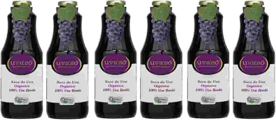 Suco de Uva Bordô Integral Orgânica Uva'Só Kit 6 Unidades 1 L