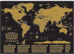 Mapa Mundi Raspadinha C/Bandeiras 50x70 cm
