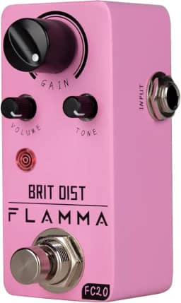 FLAMMA Pedal De Distorção Fc20 Para Guitarra Elétrica Com Efeito Alto Ganho E Controle Frequência Média Ajustável True Bypass
