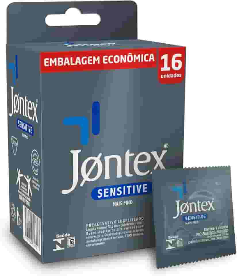 Preservativo Lubrificado Jontex Sensitive 16 unidades, Transparente