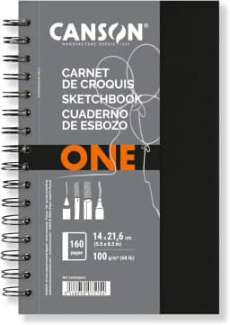 Sketchbook Espiral A5+ 100g/m², Canson, ArTBook One, 80 Folhas