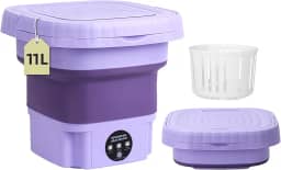 Máquina de lavar portátil, mini lavadora, máquina de lavar dobrável de grande capacidade 11L, limpeza profunda para roupas íntimas, roupas de bebê ou itens pequenos, adequada para apartamentos,