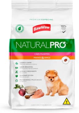 BAW WAW Ração Baw Waw Natural Pro Para Cães Filhotes Sabor Frango E Arroz - 1Kg
