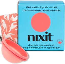 nixit Disco menstrual | Silicone de grau médico ultramacio | reutilizável | comporta 2 copos menstruais ou 6 absorventes internos | Proteção de 12 horas | Fluxo leve e pesado | Alternativa para copo