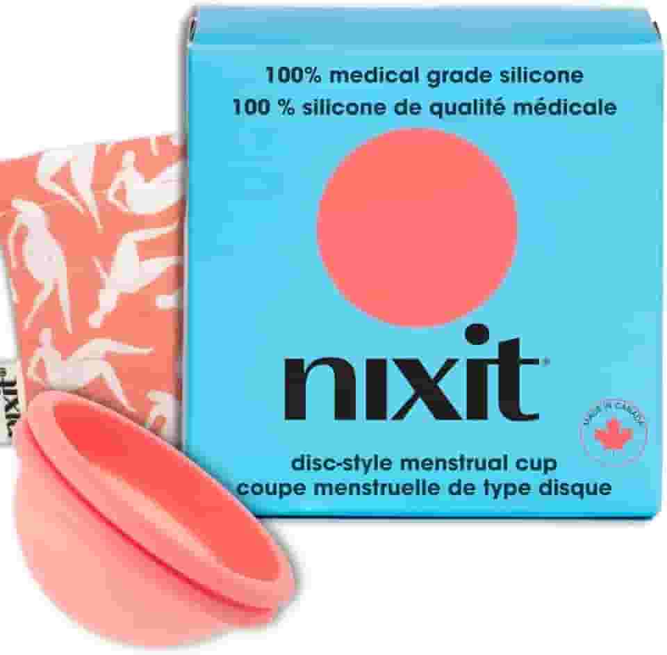 nixit Disco menstrual | Silicone de grau médico ultramacio | reutilizável | comporta 2 copos menstruais ou 6 absorventes internos | Proteção de 12 horas | Fluxo leve e pesado | Alternativa para copo