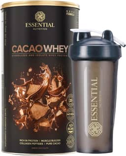Cacao Whey Lata 30 Doses + Coqueteleira Essential