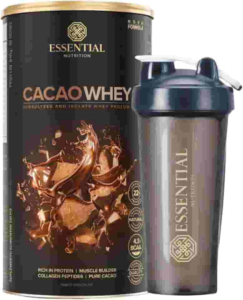 Cacao Whey Lata 30 Doses + Coqueteleira Essential