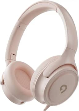 Fones de ouvido infantis com cabo - conector de 3,5 mm 85/94dB controle de volume seguro microfone embutido para crianças/adolescentes/meninas/escola/viagem/dispositivos de 3,5 mm (bege)