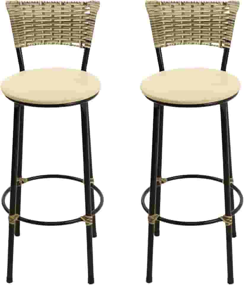 KIT 2 BANCOS BANQUETAS ALTA COZINHA BALCÃO AREA VIME JUNCO (BEGE)