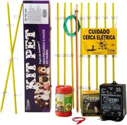 Kit Pet Zebu Cerca Elétrica Para Cães Gatos Galinha Coelhos
