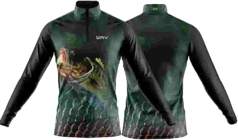 Camiseta de Pesca Masculina Proteção UV 50 Solar Camisa De pescaria