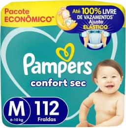 Fralda Pampers Confort Sec Tamanho M 112 Fraldas Descartáveis