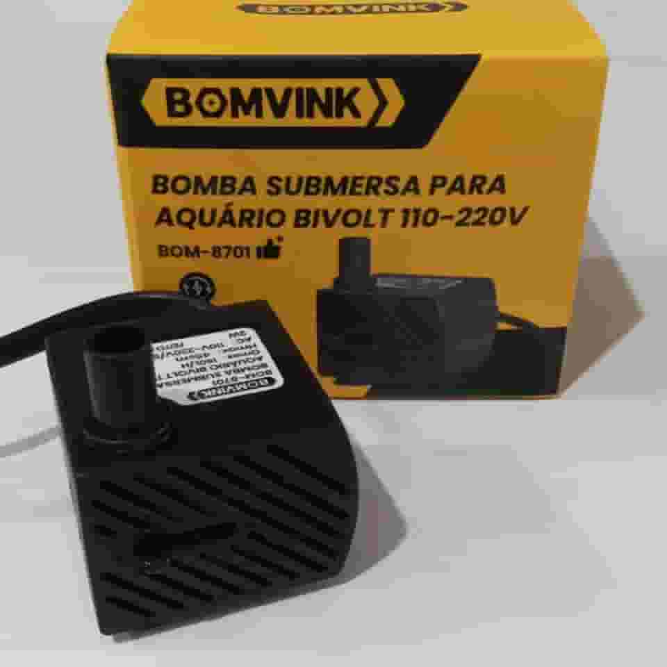 Bomba Submersa Bombinha Motor Para Aquário Fonte Água Bebedouro Pet 150l/h Bivolt 110/220-Lene
