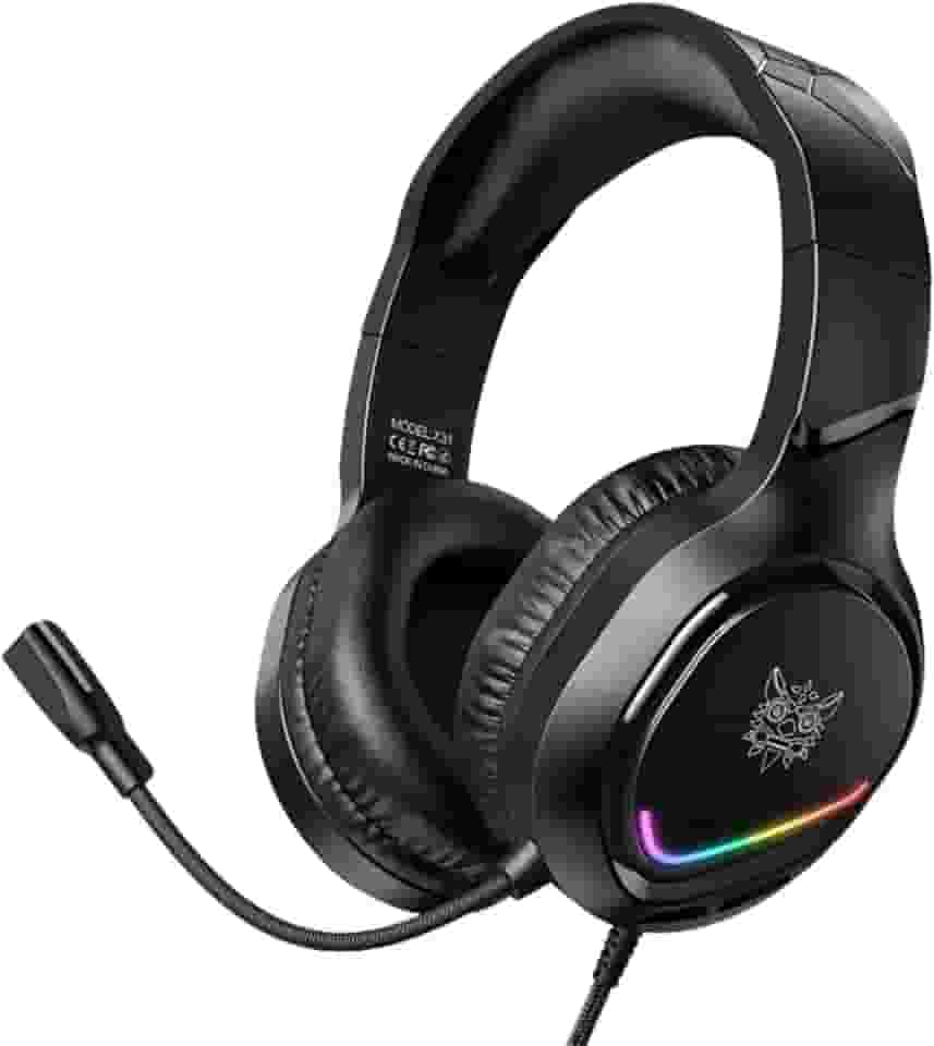 Fone Gamer Headset Onikuma X31 com Microfone e LED RGB – Som Imersivo, Áudio Estéreo 50mm, Cancelamento de Ruído, com entrada P3 Compatível com PC, PS4, PS5, Xbox e Celular