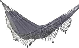 Rede de Dormir e Descanso Jeans Casal 100% Algodão Jaguaruana. (Cinza)