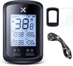 XOSS Computador de bicicleta g+ gps com suporte, velocímetro de ciclismo bluetooth sem fio, odômetro de bicicleta multifuncional ant+ com luz de fundo automática e rastreador mtb à prova d'á