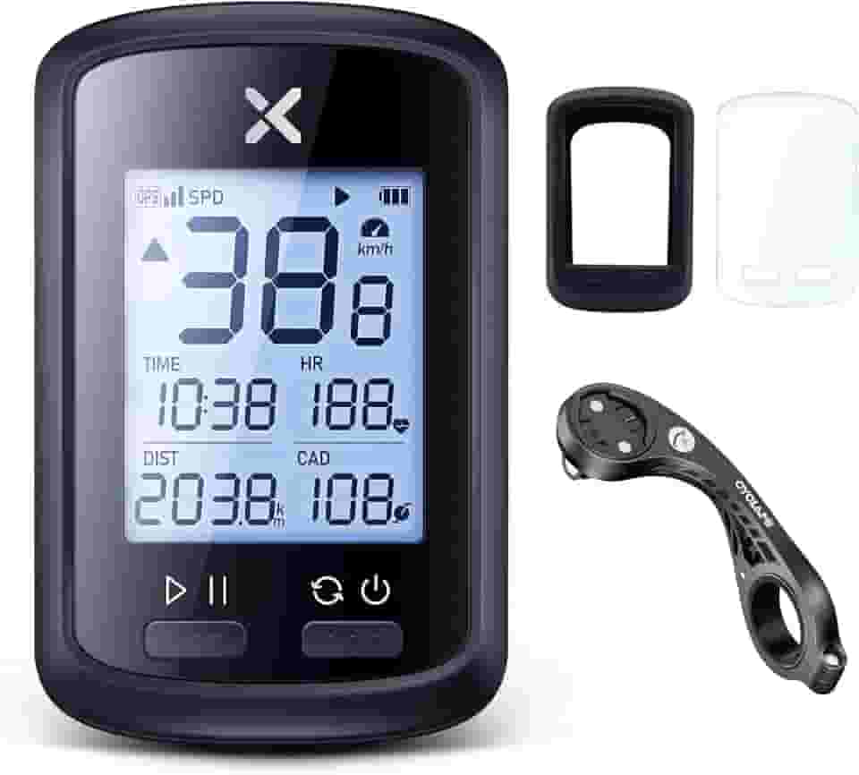 XOSS Computador de bicicleta g+ gps com suporte, velocímetro de ciclismo bluetooth sem fio, odômetro de bicicleta multifuncional ant+ com luz de fundo automática e rastreador mtb à prova d'á