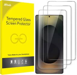 JETech Protetor de Tela para Samsung Galaxy S25 Ultra 5G, Filme de Vidro Temperado, Compatível com ID de Impressão Digital, HD Claro, Pacote com 3