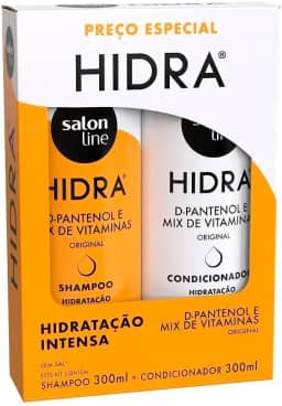 Salon Line, Kit Shampoo e Condicionador, Hidra D-Pantenol e Mix de Vitaminas, Vegano - Todos os Tipos de Cabelos, 300 ml cada