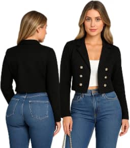 Blazer Feminino Casaquinho Cropped Alfaiataria Casaco Social Trabalho
