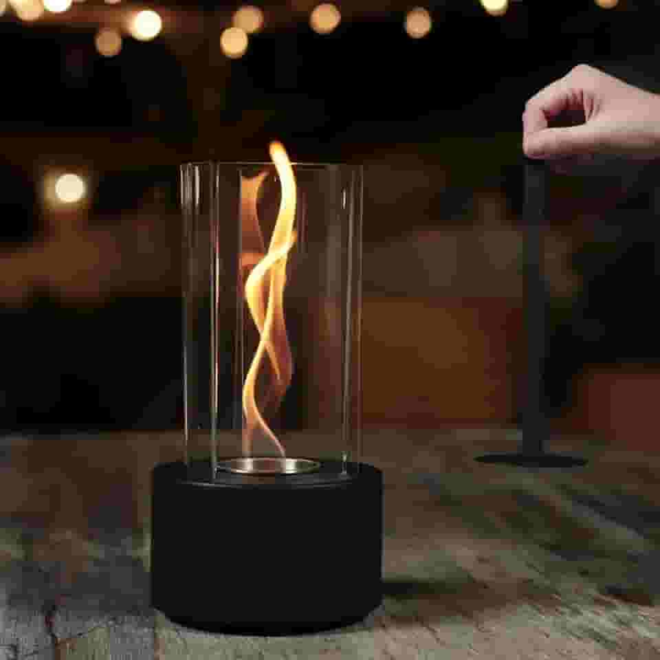 Lareira de Mesa Tornado - Queima Segura até 2,5H - Fogueira de Chama Espiral - Portátil - Alimentado por Etanol em Gel - Lareira Ecológica Mesa Aquecedor Portátil Álcool Decoração