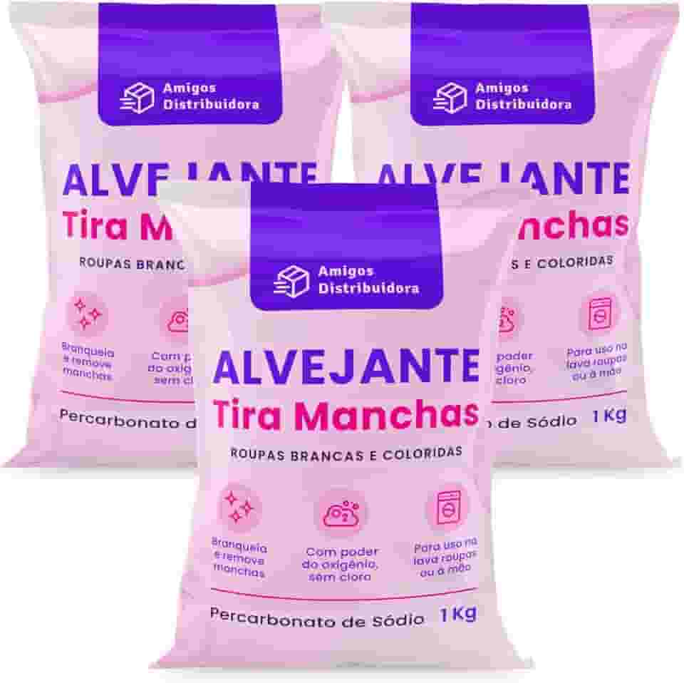 Alvejante sem Cloro 3kg Roupas Brancas e Coloridas Percarbonato de sódio