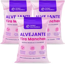 Alvejante sem Cloro 3kg Roupas Brancas e Coloridas Percarbonato de sódio