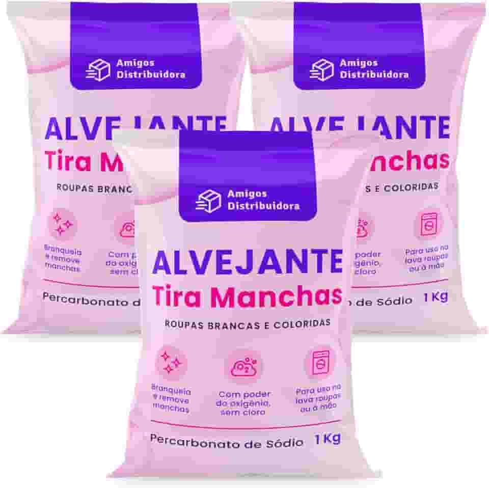 Alvejante sem Cloro 3kg Roupas Brancas e Coloridas Percarbonato de sódio