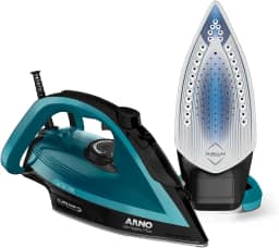 Ferro a Vapor Arno Ultragliss Plus com Base Durilium Airglide, deslizamento mais rápido, maior resistência e Modo Economia de Energia, 1520W, Azul e Preto, FMY 110V