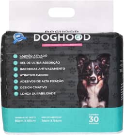 Tapete Higiênico para Cães Cachorro Ultra Absorção DOGHOOD - 80 cm x 60 cm - 30 UNIDADES - COM CARVÃO ATIVADO