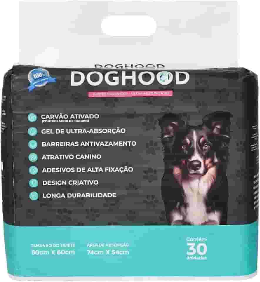 Tapete Higiênico para Cães Cachorro Ultra Absorção DOGHOOD - 80 cm x 60 cm - 30 UNIDADES - COM CARVÃO ATIVADO