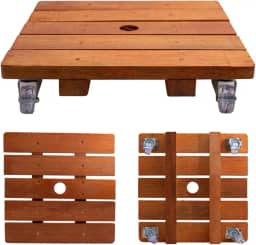 Suporte Para Vaso De Planta Quadrado 30 Cm Rodinhas Cristal