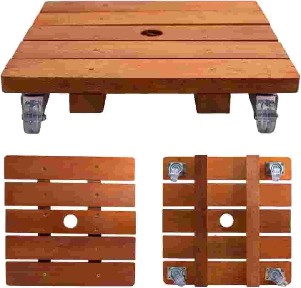 Suporte Para Vaso De Planta Quadrado 30 Cm Rodinhas Cristal