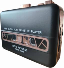Cassete Player Portátil Retrô Preto – Reprodutor de Fitas Cassete com Design Clássico e Fone Incluso