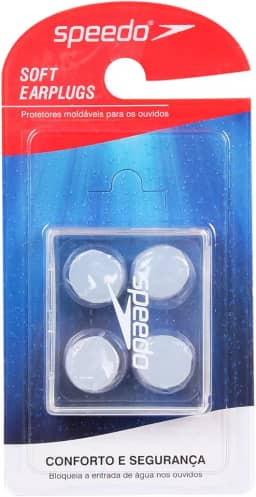 Speedo Potetor de Ouvido Soft Earplug, Único, 2 Pares, Transparente