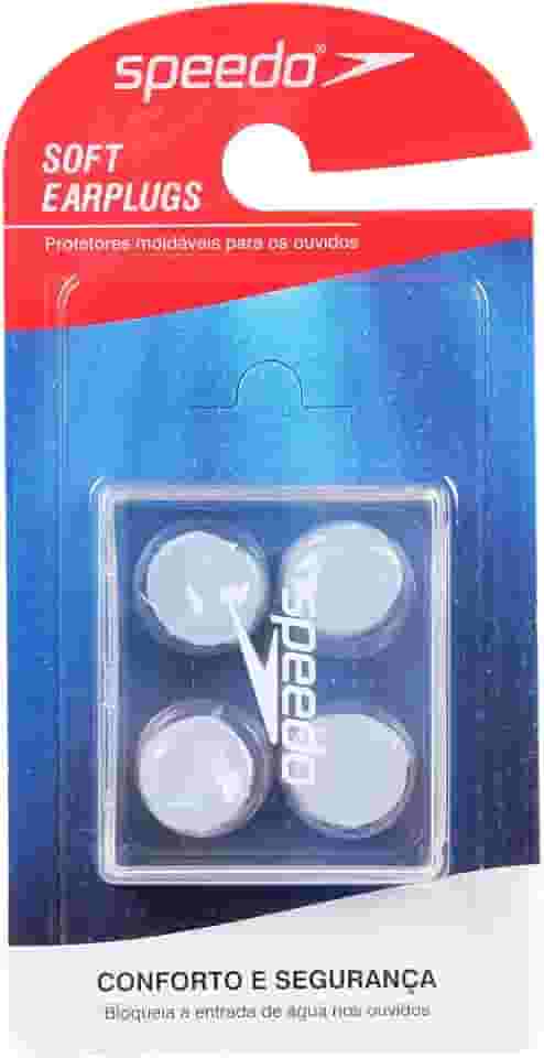 Speedo Potetor de Ouvido Soft Earplug, Único, 2 Pares, Transparente