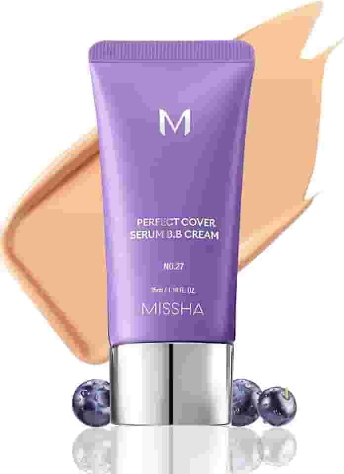 MISSHA M PERFECT COVER SERUM BB CREAM Nº 27 mel bege - médio com tom frio/neutro, BB Cream da Cardi B Pick, tonalidade da pele, hidratante matizado, maquiagem de base para cuidados com a pele, 1,18 ml