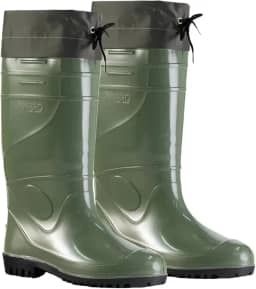 Bota Galocha PVC Flexível Segurança Extra Longo Polaina Verde Reforçada Picada Cobra Jardinagem Pesca Agricultura