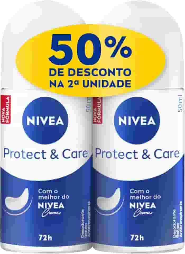 NIVEA Kit Desodorante Antitranspirante Roll On Protect & Care 50ml