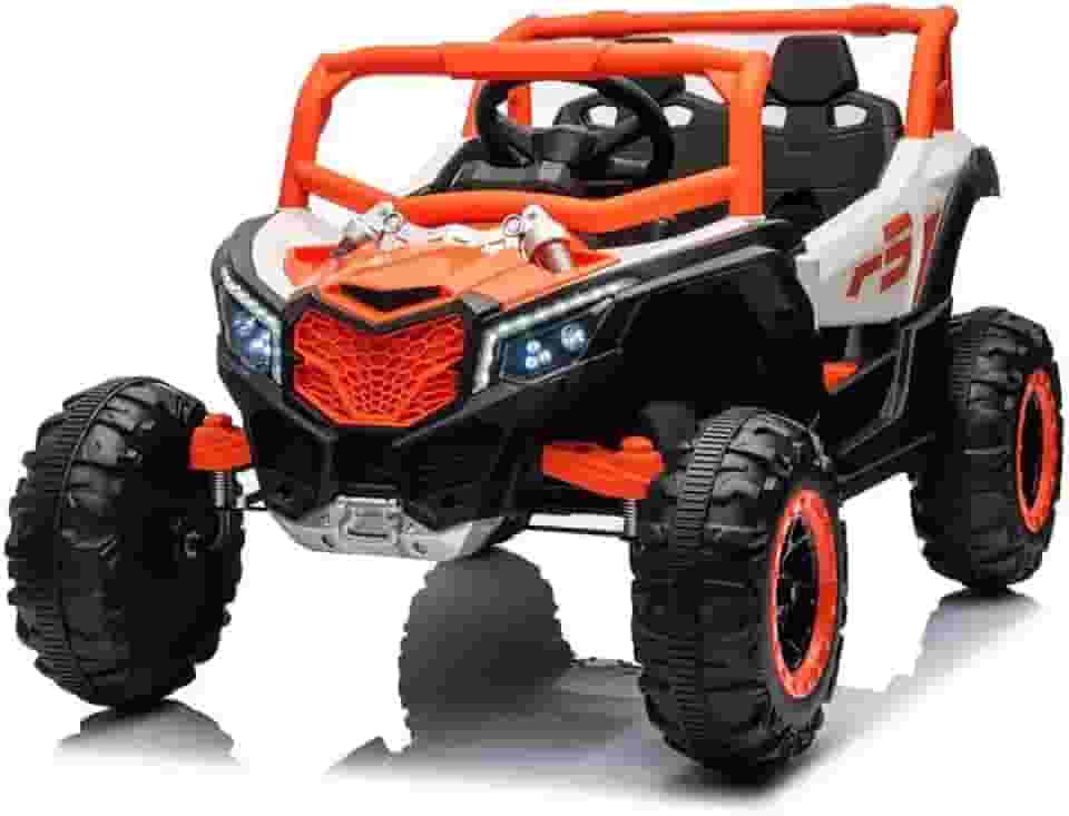Bang Toys – Carrinho Elétrico Infantil UTV R3 12V – Portas que Abrem, Luzes e Sons, Bluetooth, Controle Remoto, até 30kg – Cor Laranja