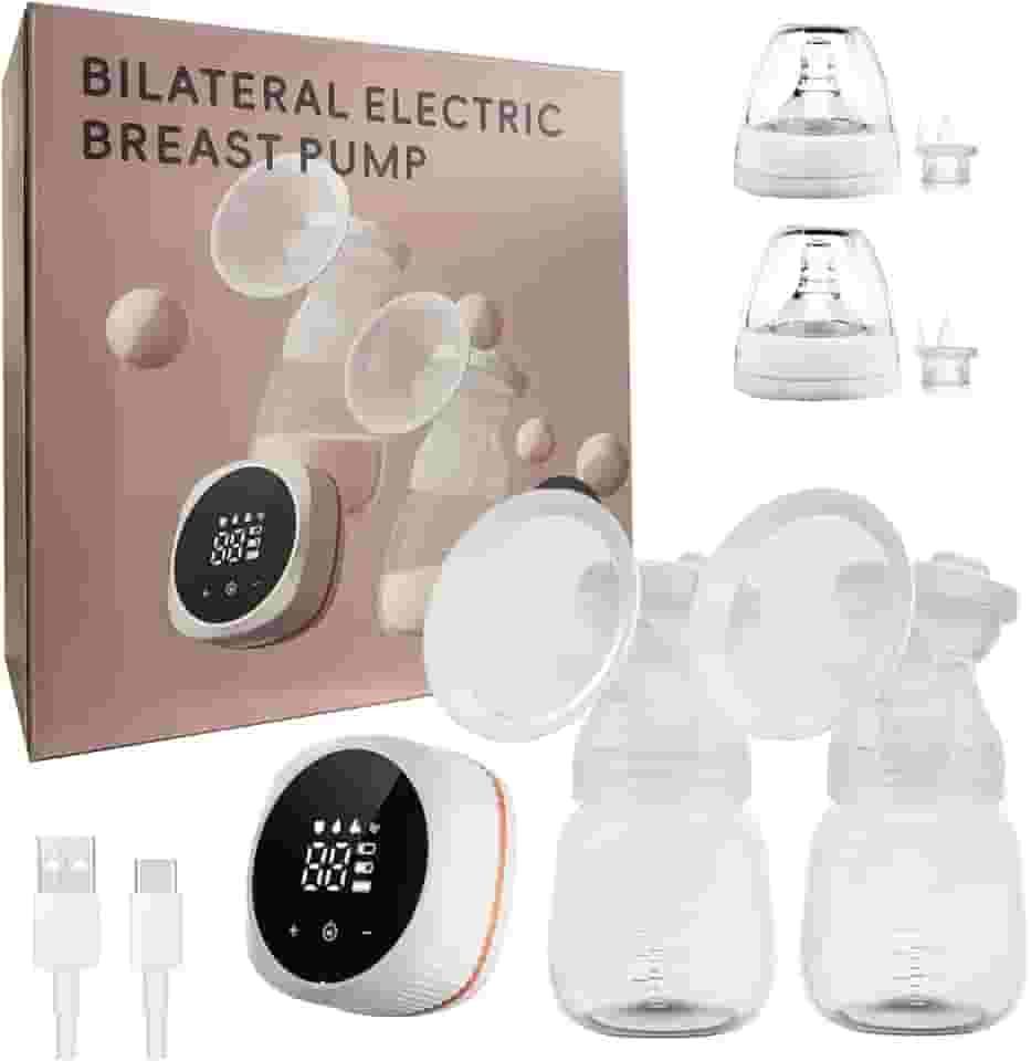 Bomba de Tirar Leite Elétrica Bilateral, Extrator de Leite Materno, 4 Modos, 15 Velocidades, RecarregáVel, PortáTil, Silenciosa, Momcozy, Sem BPA