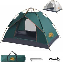 Barraca de Camping Automática Impermeável 2-3 Pessoas, Leve e Pronta para Praia, Mochilão e Caminhadas,Versão Upgraded: À Prova D'Água & Proteção Solar
