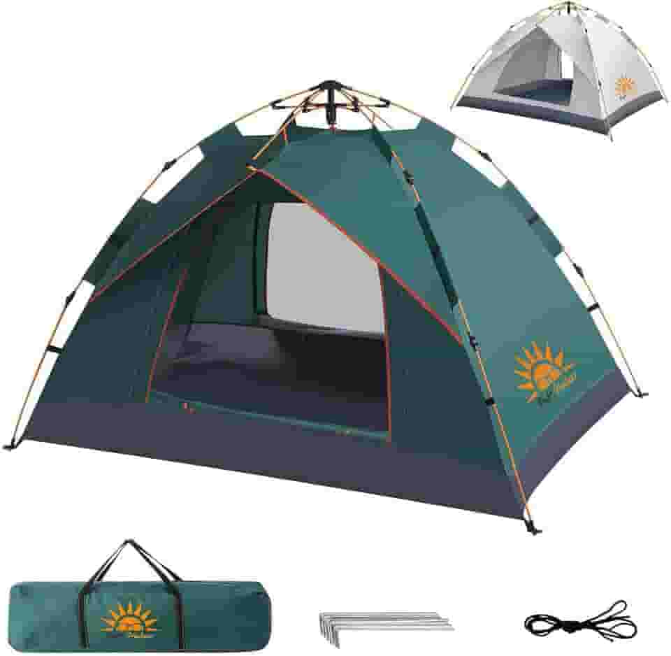 Barraca de Camping Automática Impermeável 2-3 Pessoas, Leve e Pronta para Praia, Mochilão e Caminhadas,Versão Upgraded: À Prova D'Água & Proteção Solar