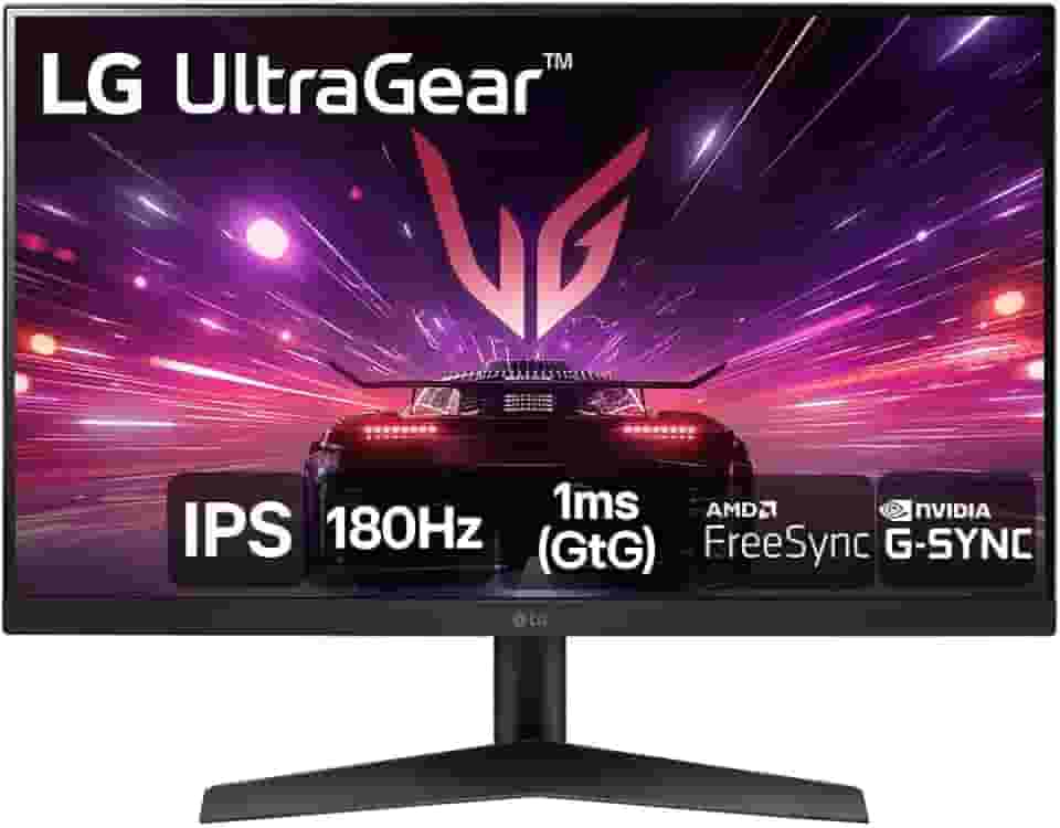 Monitor Gamer LG UltraGear 24' 24GS60F-B IPS Full HD 180Hz 1ms (GtG) NVIDIA® G-SYNC® AMD FreeSync™ HDR10 sRGB 99% HDMI DisplayPort