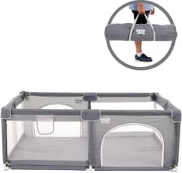 Cercado de Bebê Cercadinho Infantil Chiqueirinho Grande de Proteção Criança Grande Tamanho 180x150x66 MSP KIDS