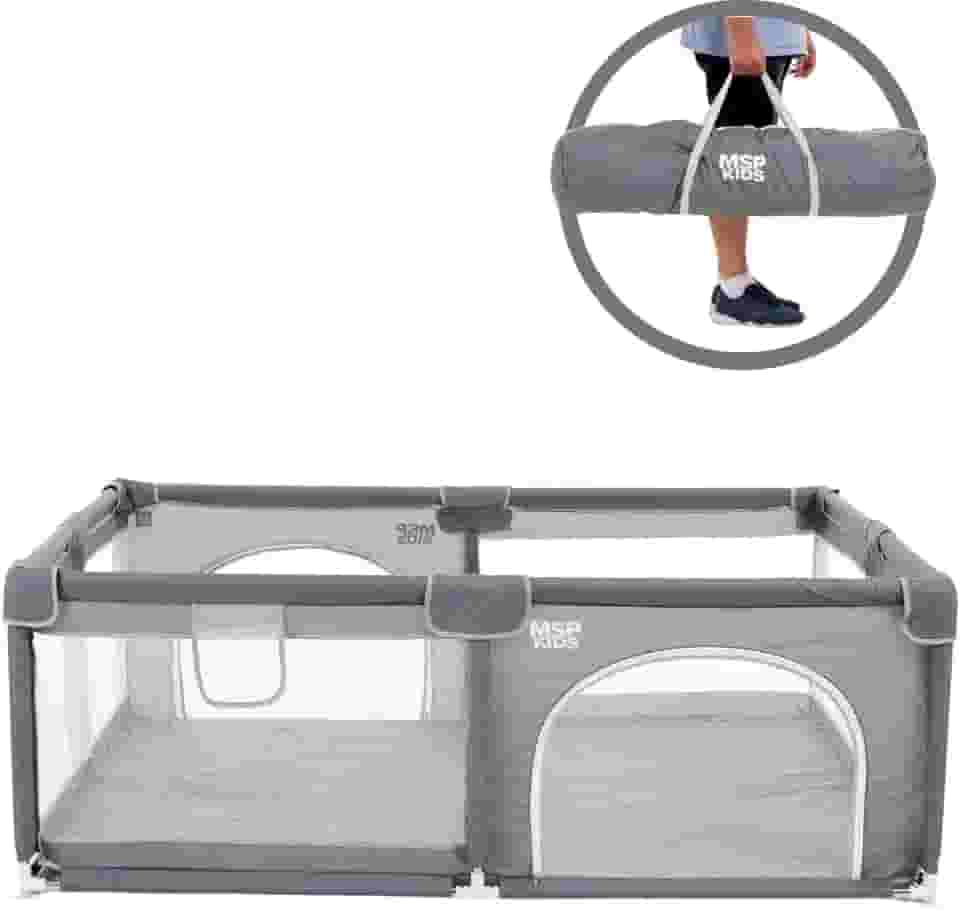 Cercado de Bebê Cercadinho Infantil Chiqueirinho Grande de Proteção Criança Grande Tamanho 180x150x66 MSP KIDS