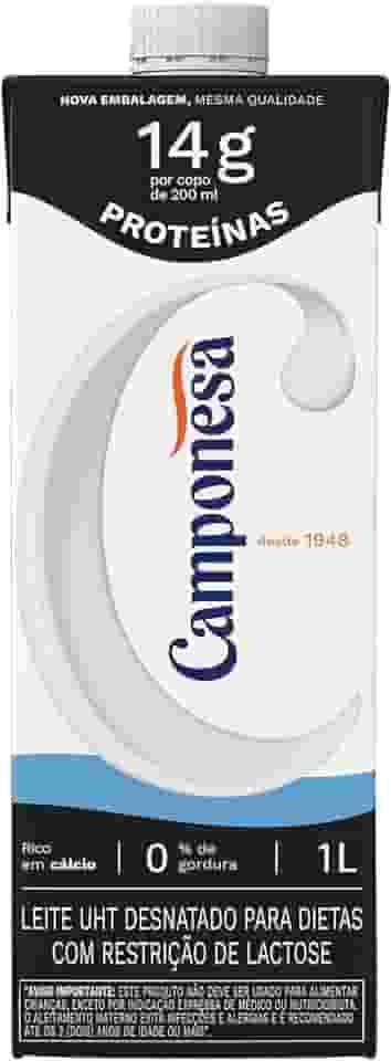 Camponesa Leite Zero Lactose Com 14g de Proteína Desnatado 1L