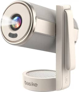 Basike Projetor portatil, Projetor Inteligente Full HD 1080P 15000 Lumens, 2.4G+5G+WIFI 6 Android 12, Bluetooth 5.4, Suporte 4K e Montagem 180° -Cinema Portátil para Casa, Sala de Aula e Reuniões