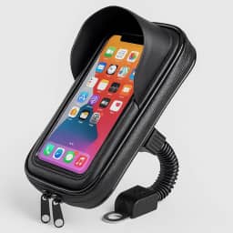 Suporte de Celular para Moto e Bike Impermeável Universal 360° Rotação com Touch Screen Sensível, Fixação Segura no Guidão, Ajustável para GPS e Smartphones até 6,5 Polegadas